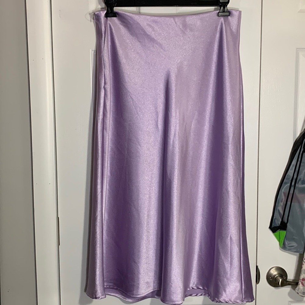 Lilac silk maxi skirt